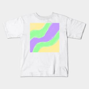 Yellow purple green watercolor art design Kids T-Shirt